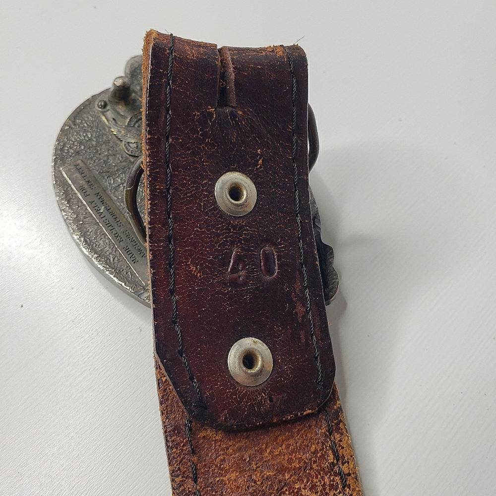 Bass Anglers Sportsman Statement Vintage Belt Life Member Tooled Conch Buc… - Picture 2 of 11